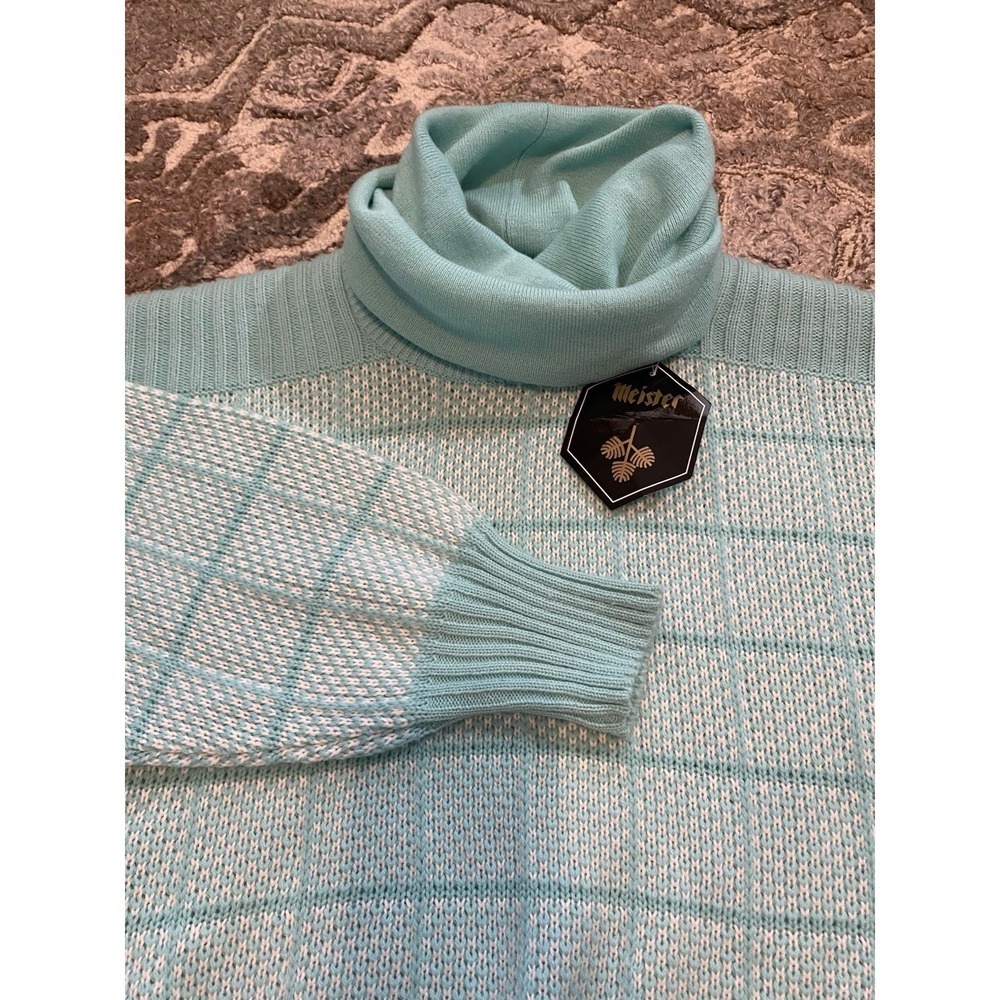 NWT Vtg Meister Sz Medium Sweater 80s 90s Grandma Lambswool Blend Turtleneck